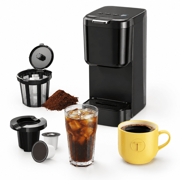 Classic Black Single-Serve Brewer For Hot And Iced Coffee Up To 16 Oz