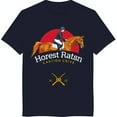 thumbnail image 1 of Classic Black T-Shirt with Equestrian Rider Graphic and Bold Text Design, 1 of 5