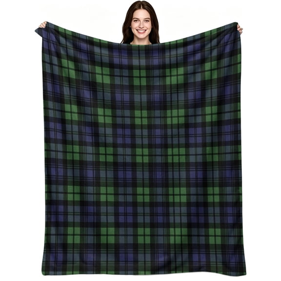 Classic Black Watch Plaid, Soft Flannel Fleece, Timeless Retro Tartan, Throw Blanket, Relaxing Cozy Warm, Classic Home Decor, Couch Bed Sofa All Season