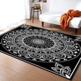 thumbnail image 1 of Classic Black And White Area Rugs, Black And White Floral Easy Clean Rug Soft Non-Skid Carpet Throw Rug For Kids Teen Girls Boys Bedroom Living Room Bathroom Classroom Office 5 x 8ft, 1 of 6