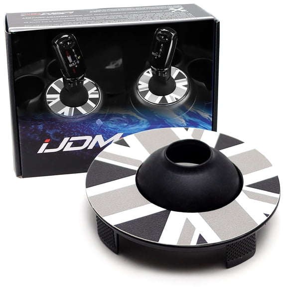 Classic Black/White Color UK Union Jack Design Steptronic Shift Well Boot Cover Decoration, For MINI Cooper 2019-up F54 F55 F56 F57 F60