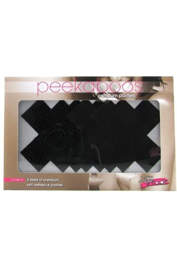 Black Peekaboo Classic X-Shaped Pasties