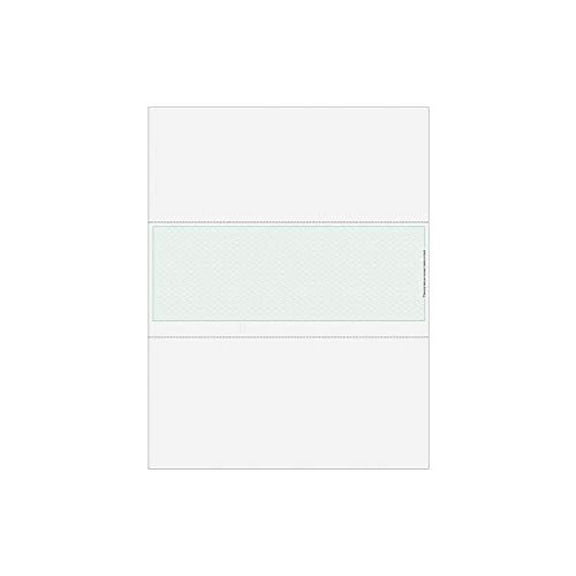 Classic Blank Middle Business Check, Computer Check Paper with Green Herringbone Background, 500/Pk