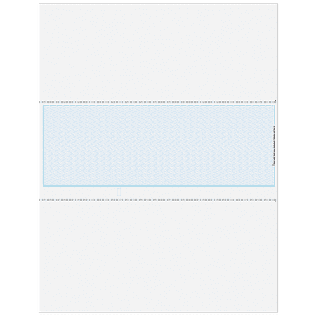 Classic Blank Middle Check, Blank Computer Check Paper with Blue Herringbone Background, 500/Pk