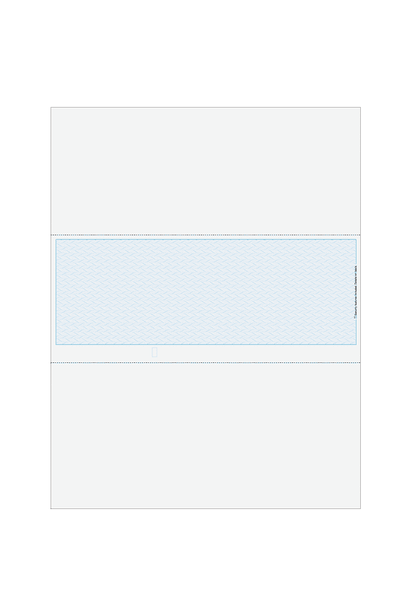 Classic Blank Middle Check, Blank Computer Check Paper with Blue Herringbone Background, 500/Pk