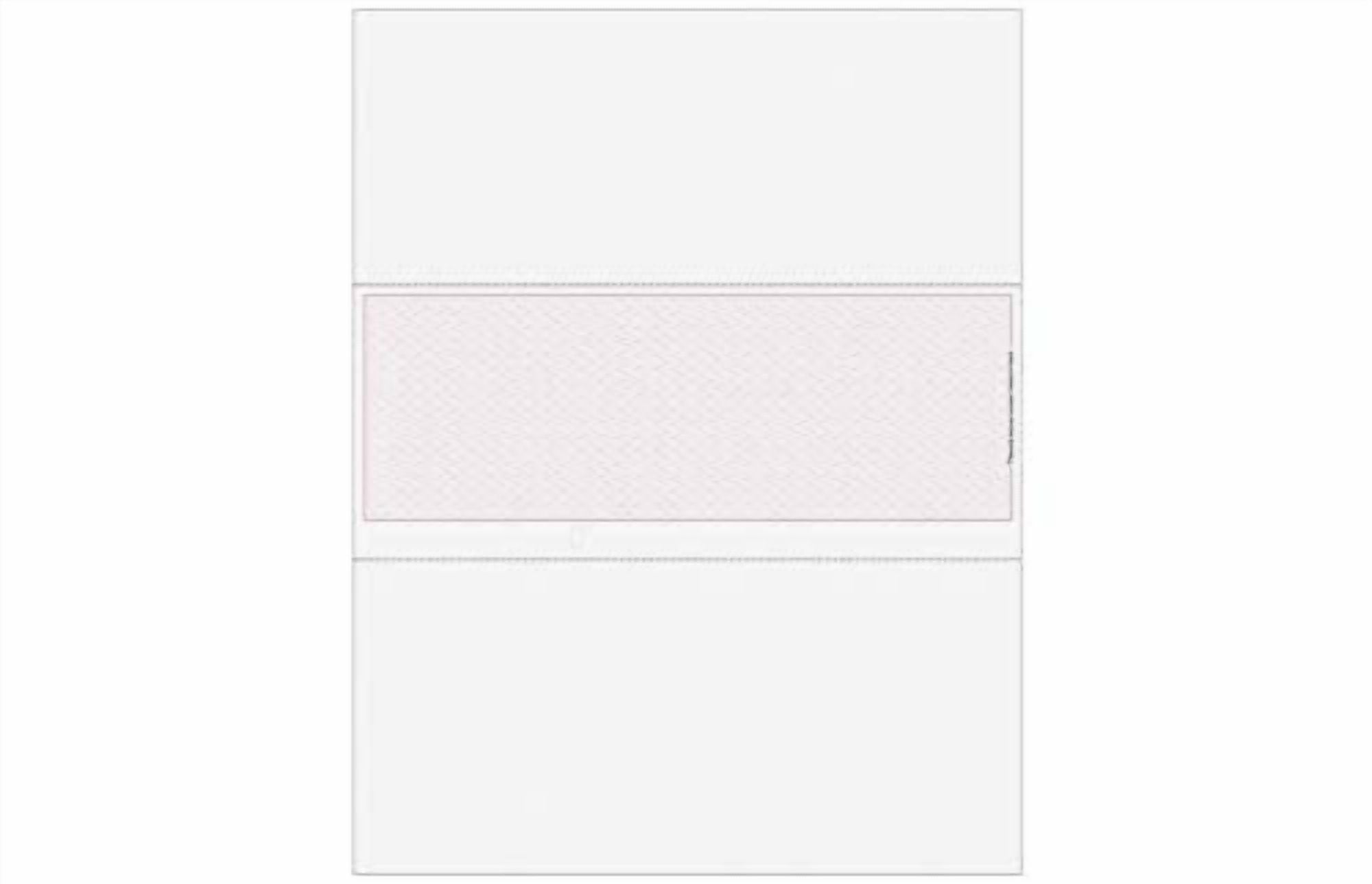 Classic Blank Middle Check, Blank Computer Check Paper with Burgundy Herringbone Background, 500/Pk