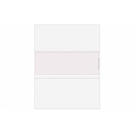 Classic Blank Middle Check, Blank Computer Check Paper with Burgundy Herringbone Background, 500/Pk