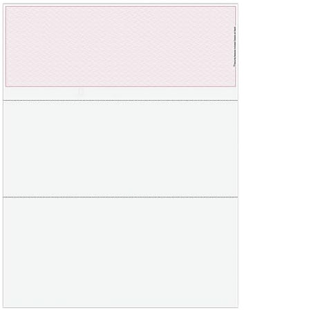Classic Blank Top Check, Blank Computer Checks with Burgundy Herringbone Background, 500/Pk
