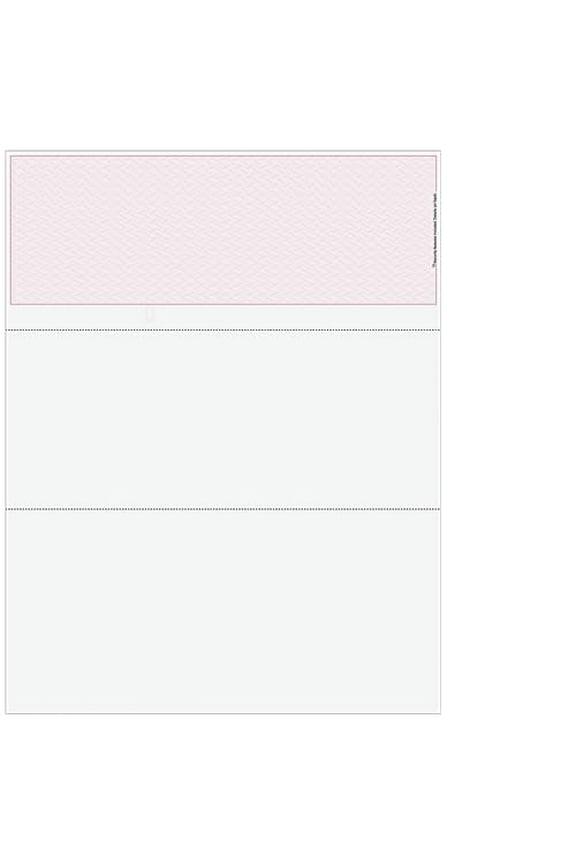 Classic Blank Top Check, Blank Computer Checks with Burgundy Herringbone Background, 500/Pk