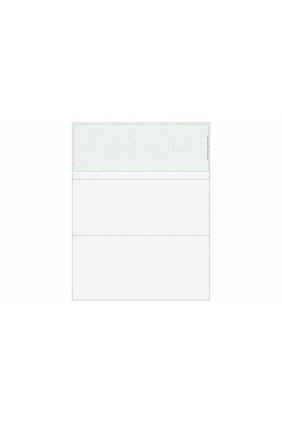 Classic Blank Top Check, Blank Computer Checks with Green Herringbone Background, 500/Pk