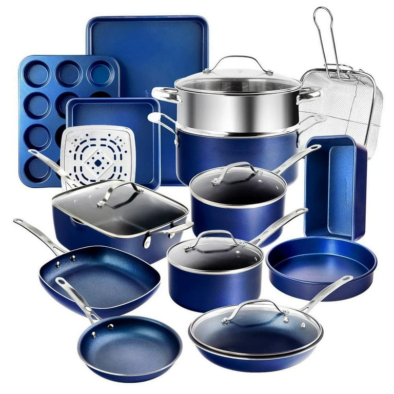 15-Piece Aluminum Hammered Ultra-Durable Non-Stick Diamond Infused Cookware and Bakeware Set 15-Piece Aluminum Hammered Ultra-Durable Non-Stick Diamond Infused Cookware and Bakeware Set