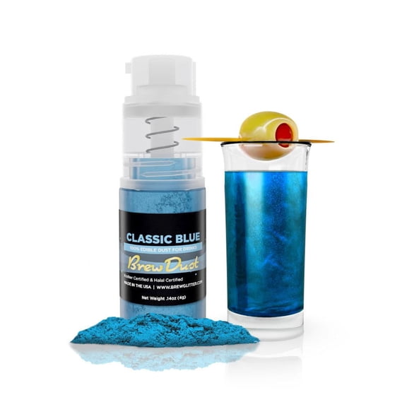 Brew Dust - Classic Blue Edible Drink Powder - Silky Swirl, Beverage Safe, 4g Spray Pump