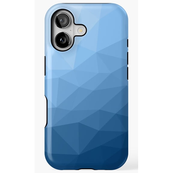 Classic Blue Geometric Mesh Ombre Pattern Phone Case for iPhone 17 16 15 14 13 12 11 Pro Max