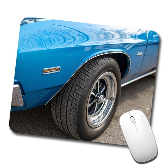 Classic Blue Muscle Car Mouse Pad Low Profile Gaming Mat