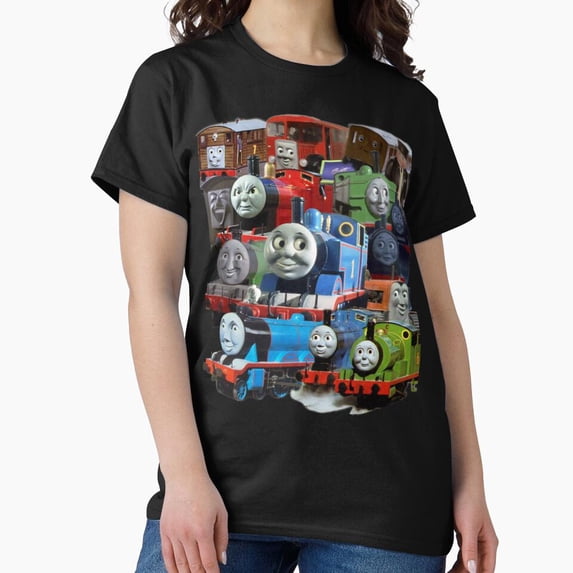 Classic Blue Steam Locomotive Network Transit Engine Grid Design Tee T ...