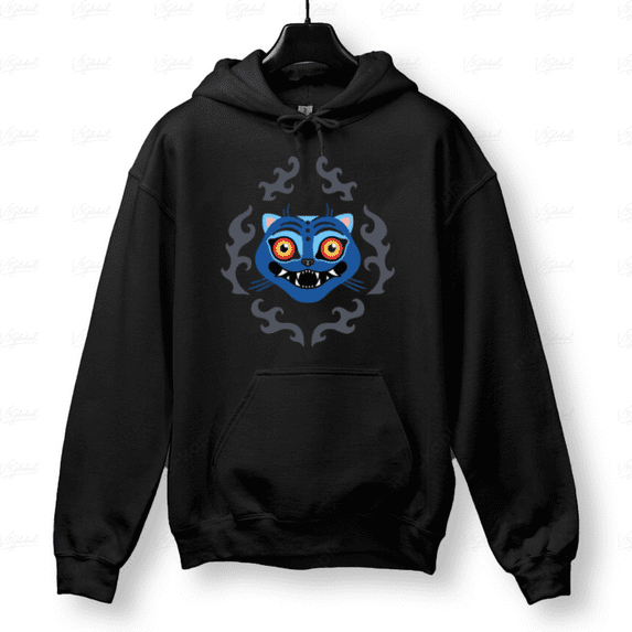 Classic Blue Tiger Graphic Art Kpop Style Hoodie Shirt, for Men & Women, up to Size 5XL