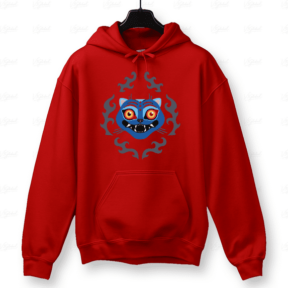 Classic Blue Tiger Graphic Art Kpop Style Hoodie Shirt, for Men & Women, up to Size 5XL