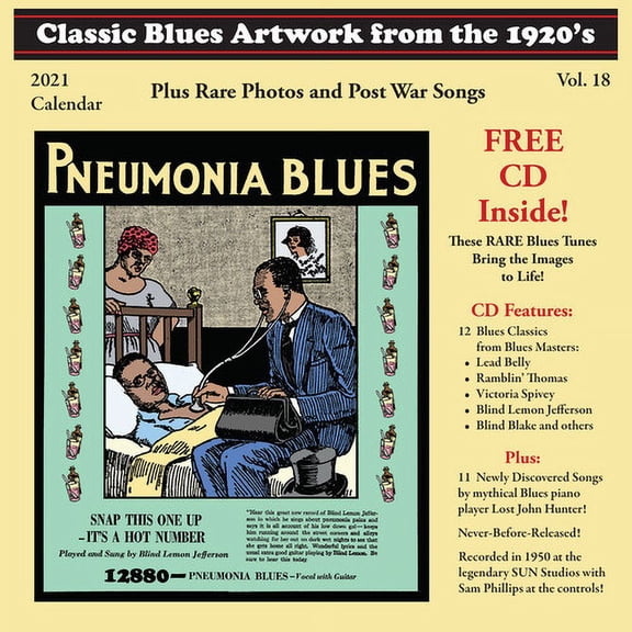 Classic Blues Artwork 1920S Calendar 2021   [CALENDARS] With CD, 2 Pack