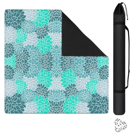Classic Boho Style Multi-Purpose Rubber Table Cover 31.5x31.5 Inch Mahjong Game Mat Features Non-Skid Grip for Stability and Noise Dampening for Cards