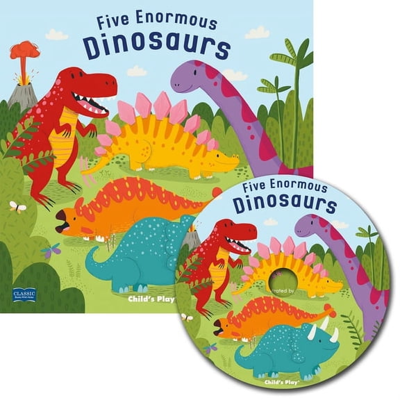 Classic Books with Holes 8x8 with CD Five Enormous Dinosaurs, (Paperback)