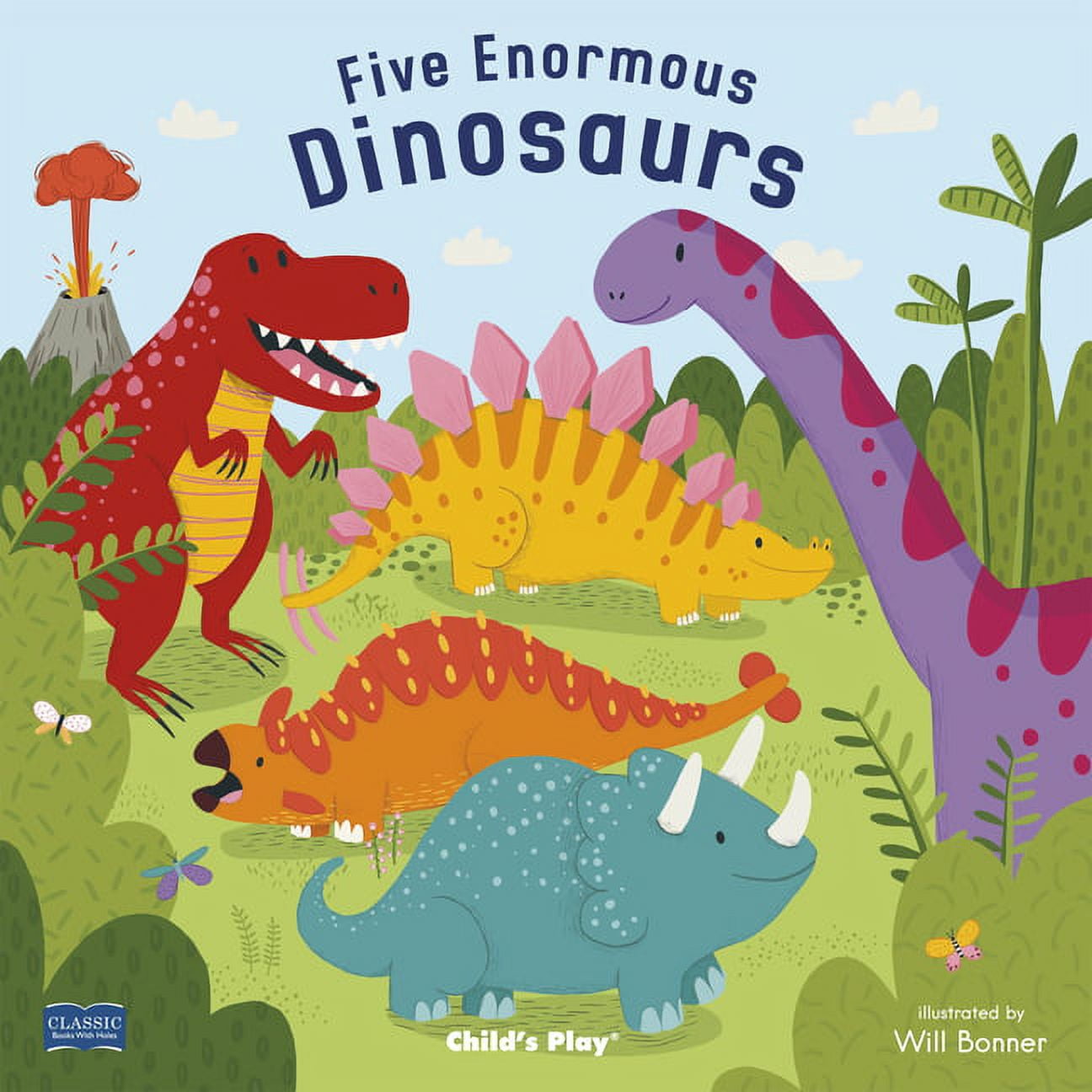Classic Books with Holes Soft Cover Five Enormous Dinosaurs, (Paperback)