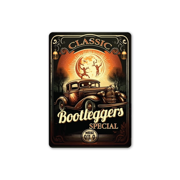 Classic Bootleggers Aluminum Metal Decor Sign - 10x14 inches