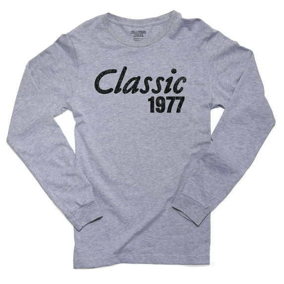 Classic Born In 1977 - Vintage Birthday Gift Men's Long Sleeve Grey T-Shirt