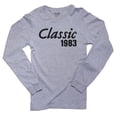 thumbnail image 1 of Classic Born In 1983 - Vintage Birthday Gif Men's Long Sleeve Grey T-Shirt, 1 of 2