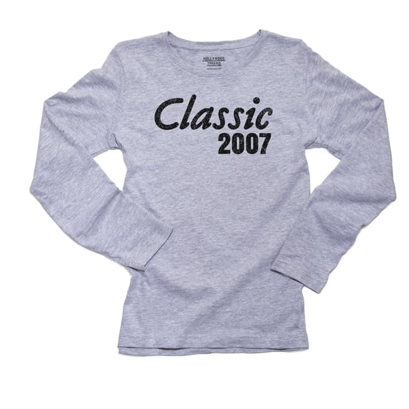 Classic Born In 2007 - Vintage Birthday Gift Women's Long Sleeve Grey T-Shirt