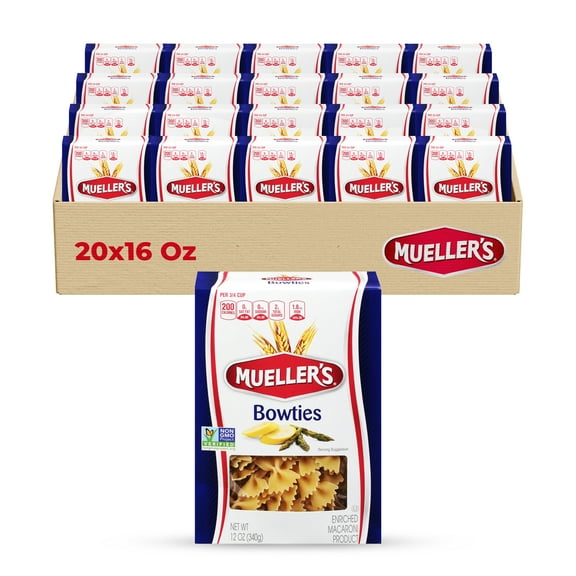 Classic Bowtie Pasta (12-Pack, 12 oz Each) – Mueller’s Bowtie Pasta, also known as farfalle, features a unique shape that holds sauces beautifully, making it a staple for any pasta lover.