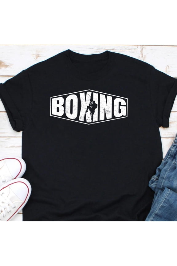 Classic Boxing Sport Graphic Shirt with Training Fight Theme Design Unisex Cotton T-Shirt, Size S-5XL
