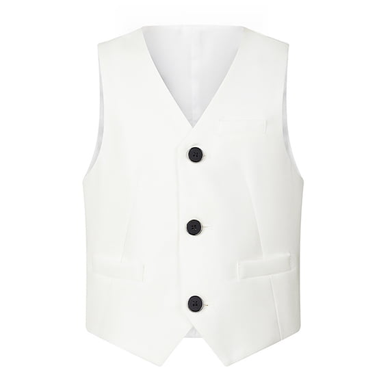 Classic Boys Formal Suit Vest with Four Button Front for Occasions and School Events