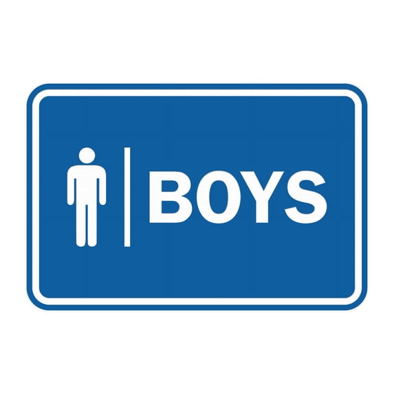 Classic Boys (male bathroom icon) Sign (Blue) - Medium - Walmart.com