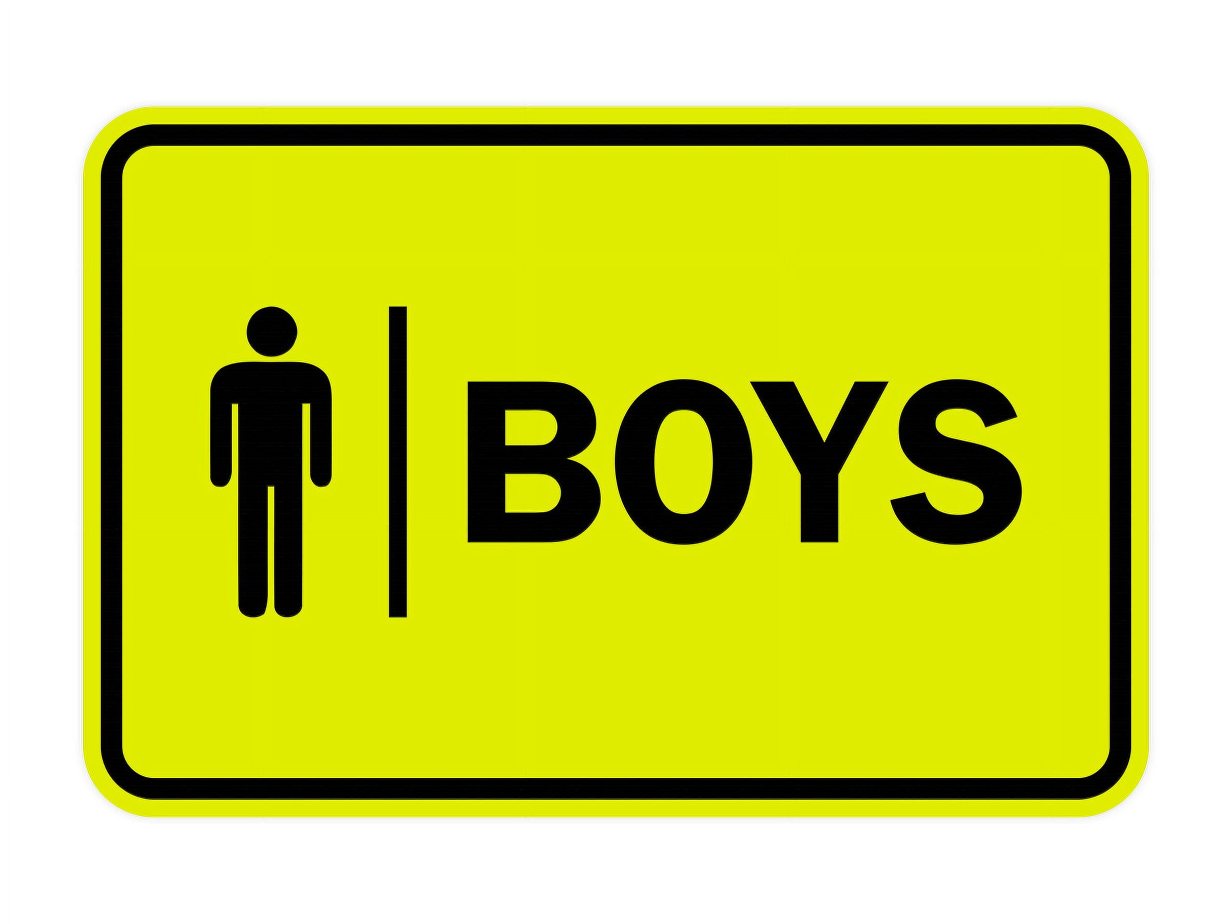 Classic Boys (male bathroom icon) Sign (Yellow / Black) - Large ...