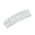 thumbnail image 1 of Rosec Jewels Certified Moissanite Half Eternity Anniversary Band for Women (D-VS1 Quality) - Braided Ring with Jewelry Box, 14K White Gold, US 11.50, 1 of 9
