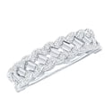 thumbnail image 1 of Rosec Jewels Certified Moissanite Half Eternity Anniversary Band for Women (D-VS1 Quality) - Braided Ring with Jewelry Box, 18K White Gold, US 10.50, 1 of 8