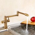 Classic Brass Antique Black Kitchen Sink Faucet Mixer Deck Mounted Two