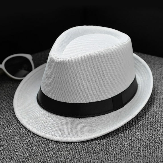 Classic British Jazz Hat for Men and Women Solid Color Travel Sun Hat