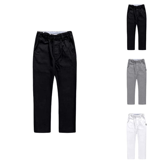 Classic British Khaki School Pants for Boys Straight Leg Dress Chino Trousers Everyday Casual and Academic Style for Young Gentlemen Boys Clothing