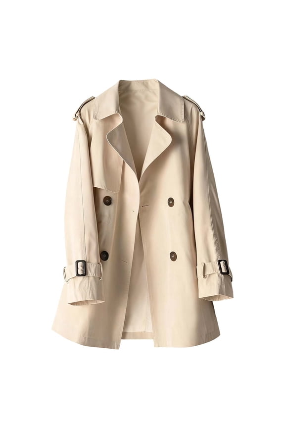Classic British Style Longline Trench Coat for Women Double Anorak Jacket with Belted Waist Timeless Outerwear