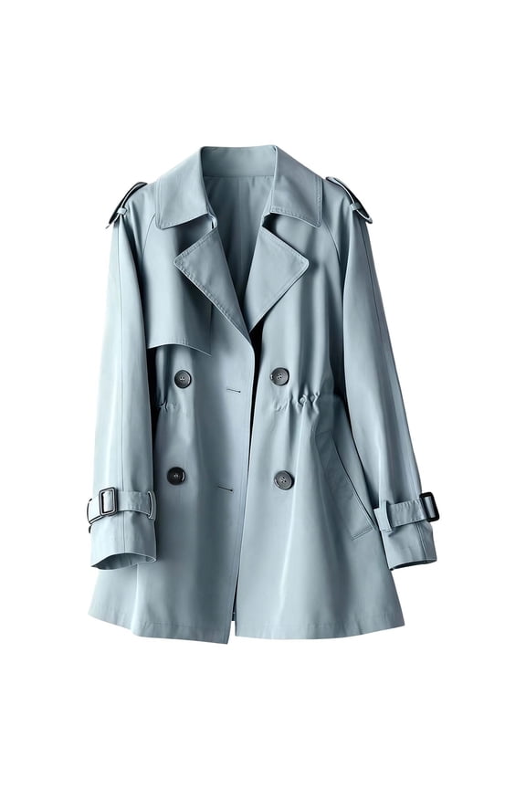 Classic British Style Longline Trench Coat for Women Double Anorak Jacket with Belted Waist Timeless Outerwear