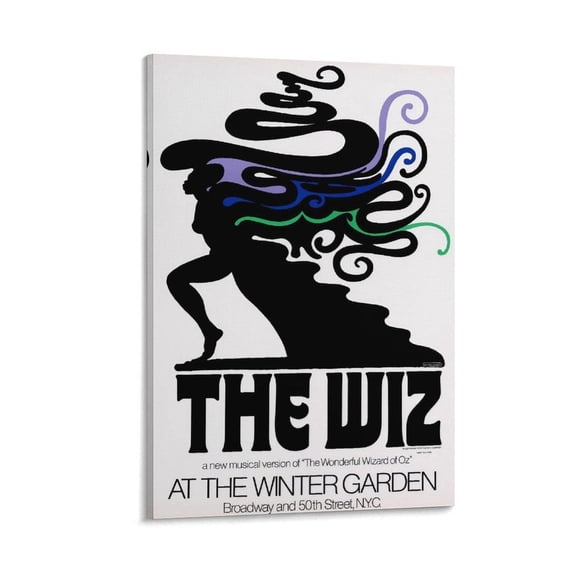 Classic Broadway Musical Remake Minimalist Black and White Mid-Century Modern Wall Art, Unframed Poster