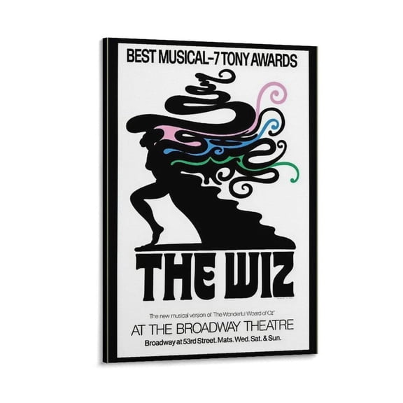 Classic Broadway Musical Remake Version Gamma Minimalist Black and White Mid-Century Modern Wall Art, Unframed Poster