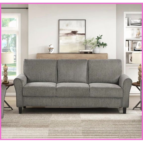 Classic Brown Chenille 3-Seater Sofa  Pocket Coil Comfort for Living Room