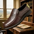 thumbnail image 1 of [Classic Brown Loafers] Men's Classic Brown Loafers - Genuine Faux Leather, Slip-On Business Casual Shoes, Thick Rubber Sole, Non-Slip & Durable, All-Season Wear, Comfortable Round Toe, Work, Travel, 1 of 8