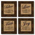 thumbnail image 1 of Classic Brown Religious Bible Quote Scripture Adult Decor; 4 - 12" x 12" Unframed Posters, 1 of 3