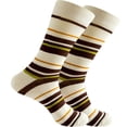 thumbnail image 1 of Classic Brown Striped Socks from the Sock Panda (Adult Large - Men's Shoe Sizes 8-12), 1 of 3