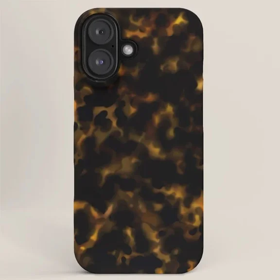 Classic Brown Tortoise Pattern Protective Case for iPhone 11 12 13 14 15 16 17 Pro Max