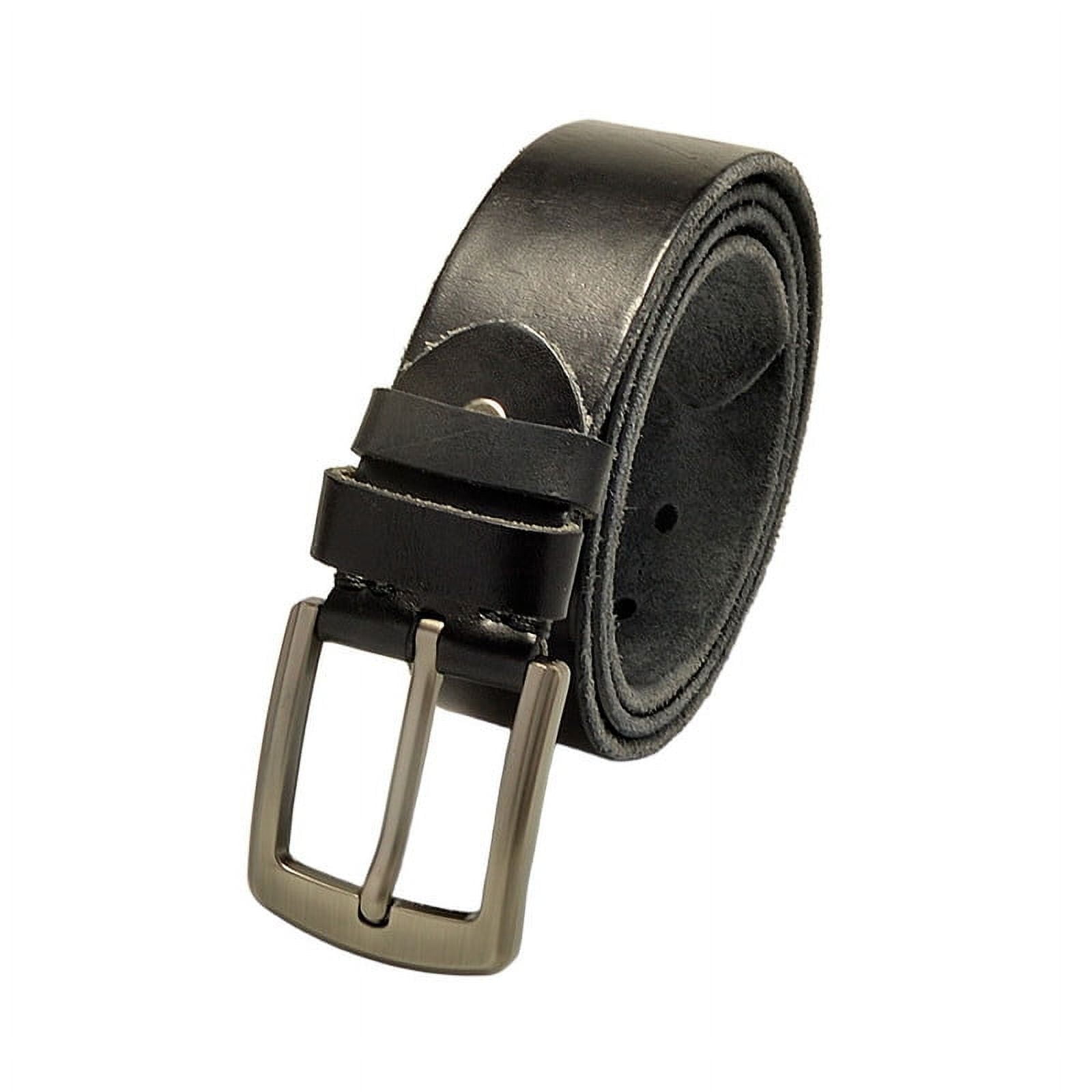 Classic Buckle Men's Leather Belt for Jeans & Dress Pants - 3.8cm Genuine  Leather Belt in Black/Brown - Walmart.com