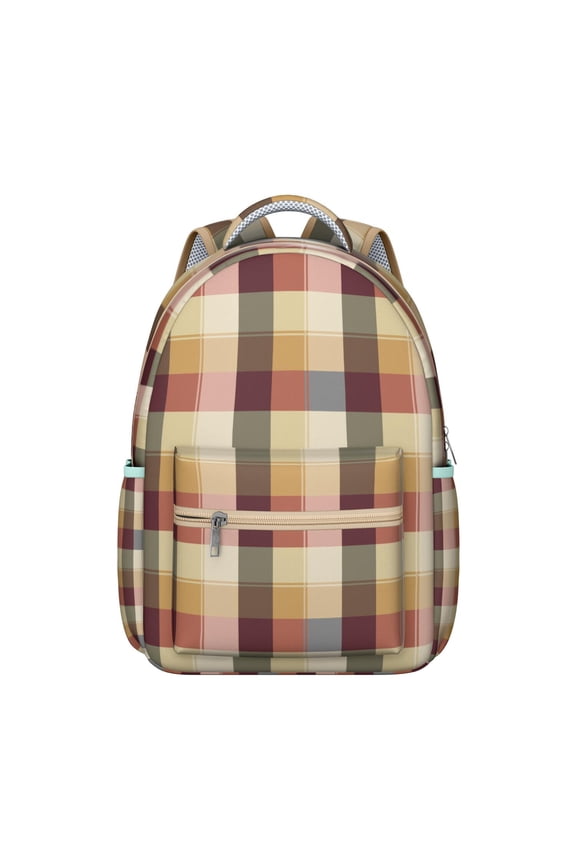 Buffalo Plaid Backpack Red and Black Checkered Pattern Rustic Farmhouse Plaid Print Bag for Students